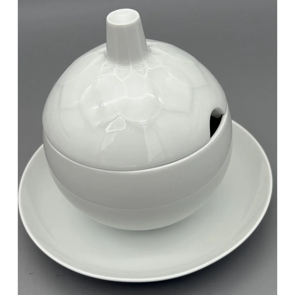 Vintage Rosenthal White Porcelain‎ Lidded Bowl & Plate Made in Germany 6